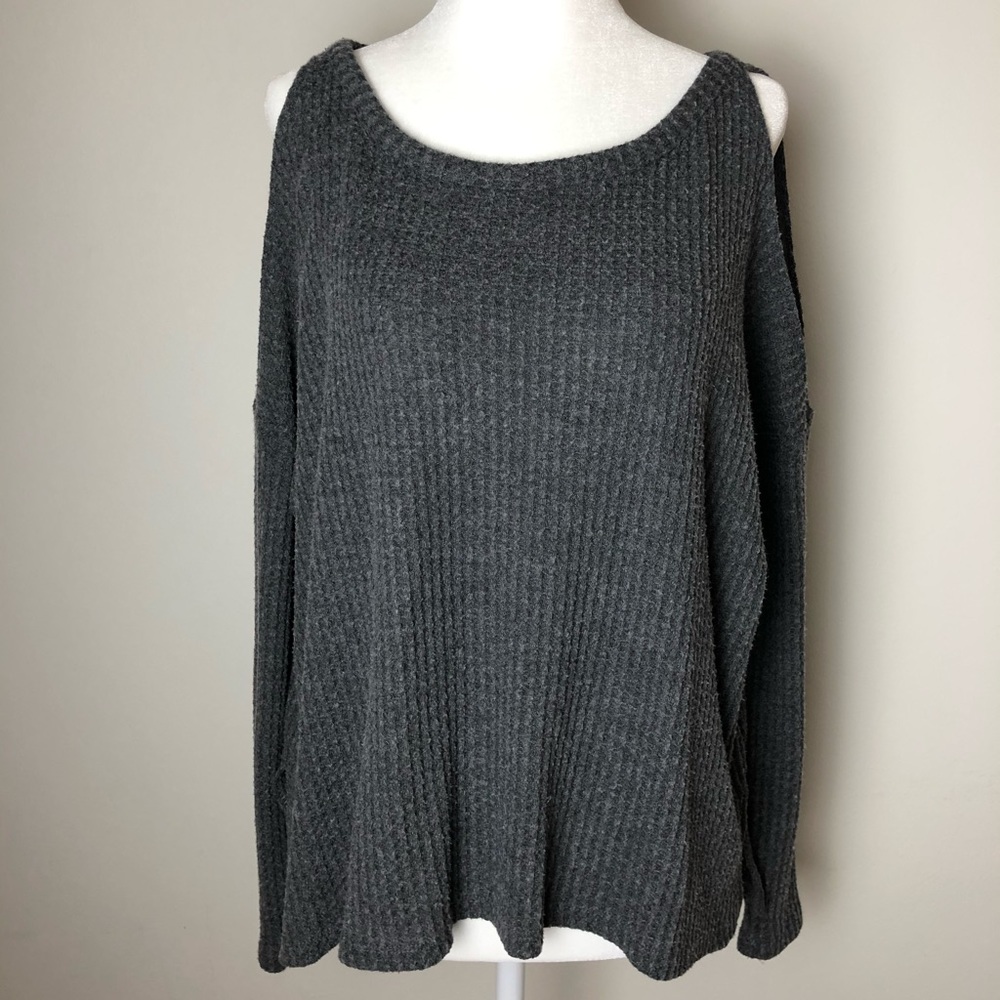 American Eagle Plush Cold Shoulder Knit Top